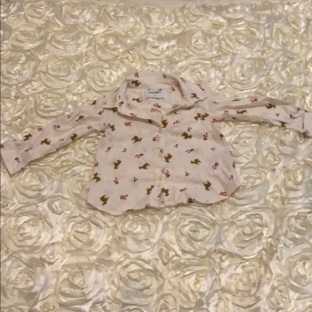 Deer long sleeve button up shirt